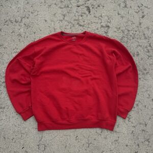 Fruit‎ of the Loom Red Crewneck Fleece Sweatshirt Men's Large
